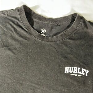 Hurley mens black w/ white logo long sleeve crewneck t-shirt - size XL